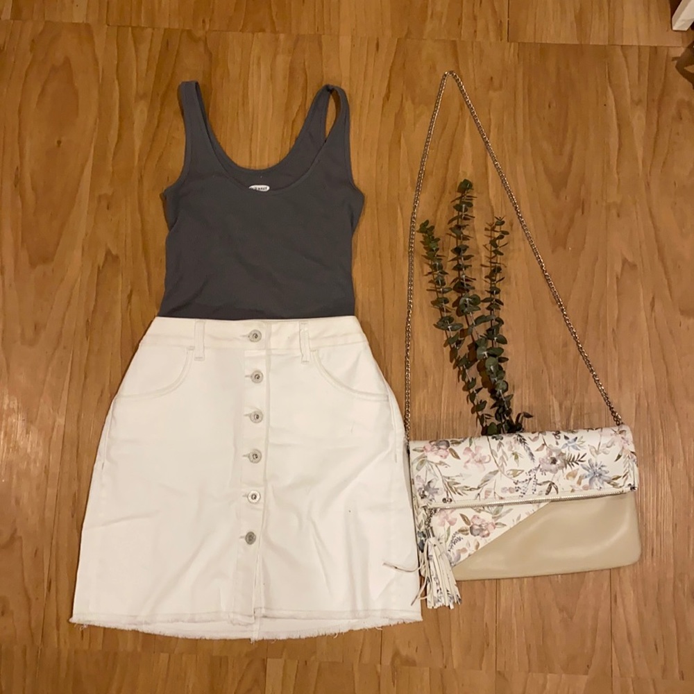 Mavi Jeans White Button Up Skirt